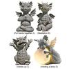 Garden Dragon Statue Adorable Baby Resin Dragon Figurine Ornament Gift Large Dragon Figurine with Lamp Sleeping Dragon Figurines