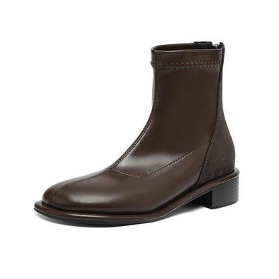 Krazing Po Микрофибра Зимние Круглый Носок Размер 33 Ботильоны Челси Размер 43 Молния Низкий Каблук Винтажные Ботильоны