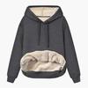 Warm Winter Coat for Women Thick Wool Hooded Jacket with Fur Lining Sweatshirt Top