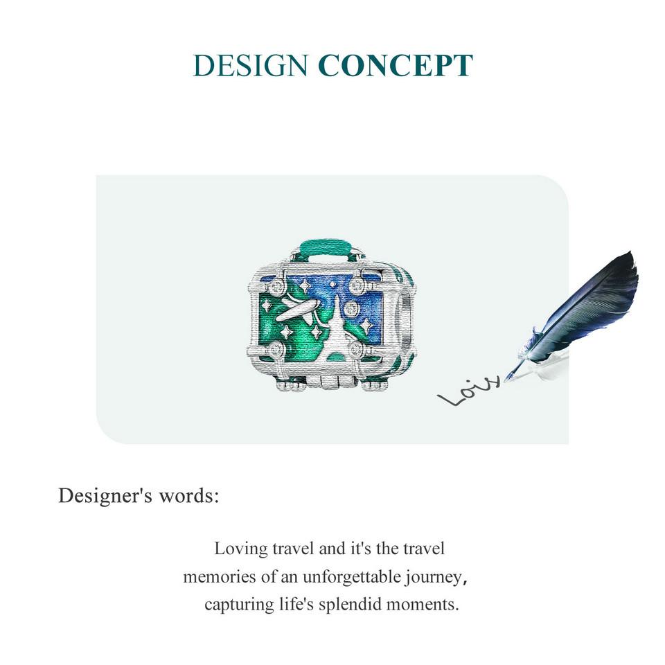 BAMOER Стерлингового Серебра 925 пробы Выпускной сезон Подвески Бусины Открывающийся Чемодан Висячие Подходят Оригинальный Браслет Ювелирные Изделия