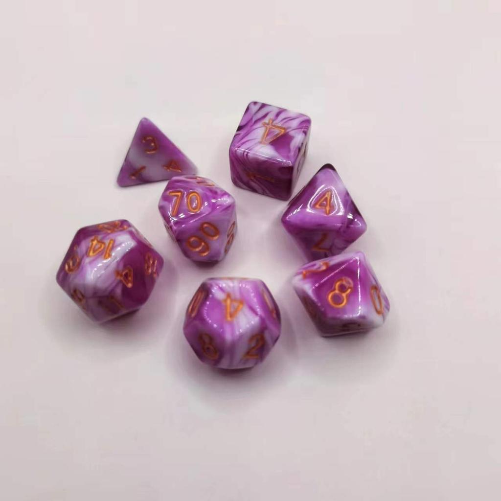 7 шт./лот, многогранные игральные кости из смолы D&D D4 D6 D8 D10 D% D12 D20, многогранные игральные кости TRPG, настольные игры