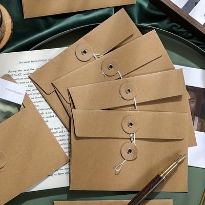 6 шт. Винтажных конвертов для файлов, портативные простые утолщенные конверты премиум-класса для студентов, сумки для хранения конвертов из крафт-бумаги, обернутые вокруг файловых пакетов