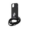 Karl Lagerfeld Crossbody Saffiano Metal Pin Karl & Choupette - Etui Iphone 15 (Czarny)