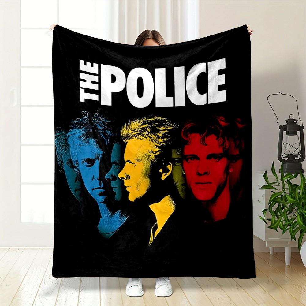 The Police Band Colorful Portrait Art Warm blanket Flannel blanket for bedroom, living room, sofa, and nap sofas
