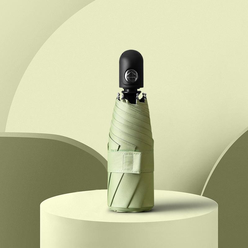 Мини-складной зонт для женщин, полностью автоматический, ветрозащитный, черное покрытие, зонтик от солнца, защита от ультрафиолета, для путешествий, подарки, 8 ребер, 5