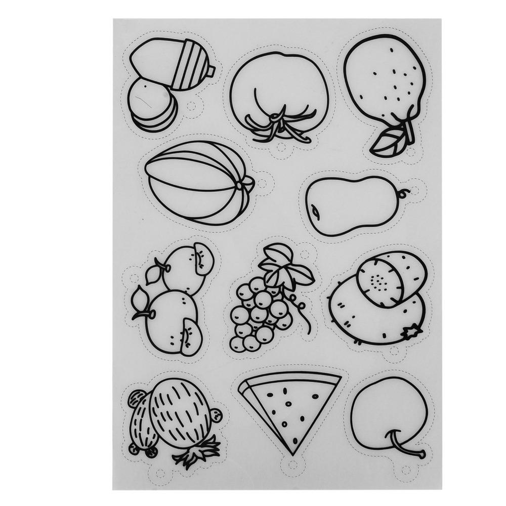 8pcs Colorable Sheets Shrinky Art Paper Fruit Vegetable Pattern Shrinky Dink Paper Home Decorations