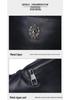 Men's Large Capacity Genuine Leather Crossbody Chest Bag for Outdoor Sports and Casual Outings
