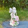 Angel Garden Figurine,Outdoor Garden Statue,Solar Garden Sculpture,Resin Praying Angel Art for Patio Lawn Yard Porch Decoration