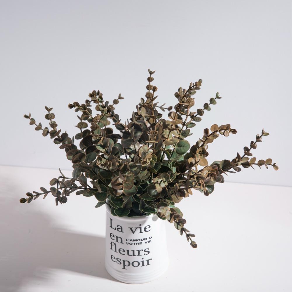 Realistic Simulation Plastic Flowers and Green Plants Wedding Crafts Artificial Eucalyptus Bouquet