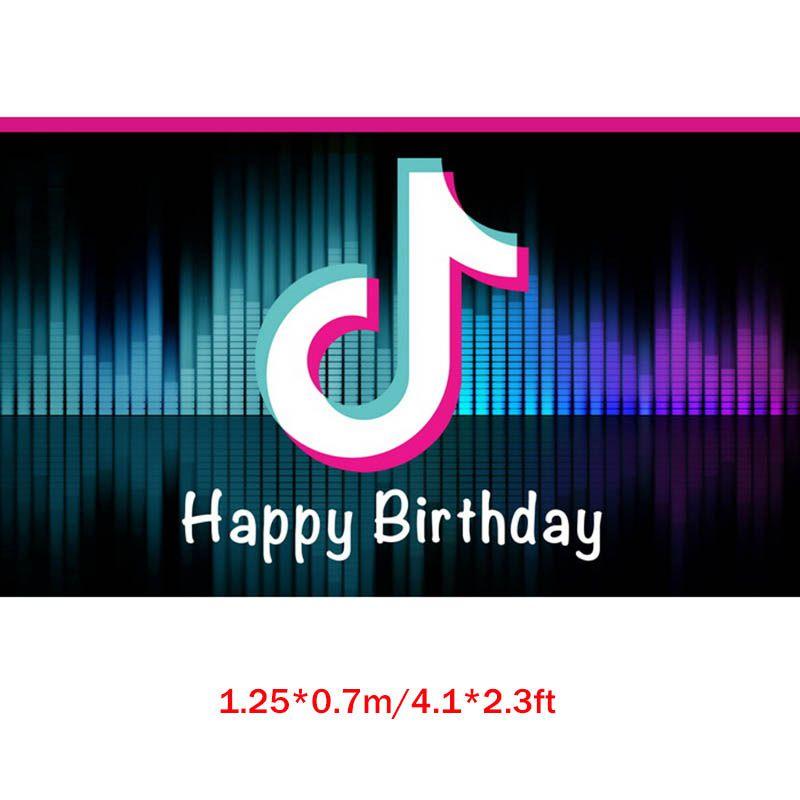 Набор красочных принадлежностей для дня рождения в стиле Тик Ток, включающий веселую посуду, декор, тарелки, стаканы и баннер