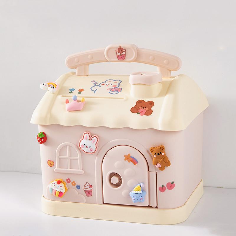 Милый домик-копилка с 3D-наклейкой Kawaii Копилка для детей и взрослых, большой размер, копилка для монет, банкнот, подарок на день рождения