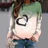 Fashion New Women's Long Sleeve Tops & Blouses Elegant 3d Love Printed Round Neck Hoodies Sweatshirts Autumn & Winter For Lady