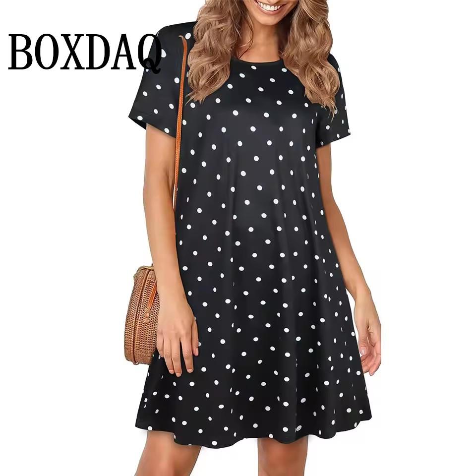 Летнее повседневное платье женское модное свободное платье с круглым вырезом и принтом в стиле ретро с цветами элегантное платье для отпуска с коротким рукавом А-силуэта женское