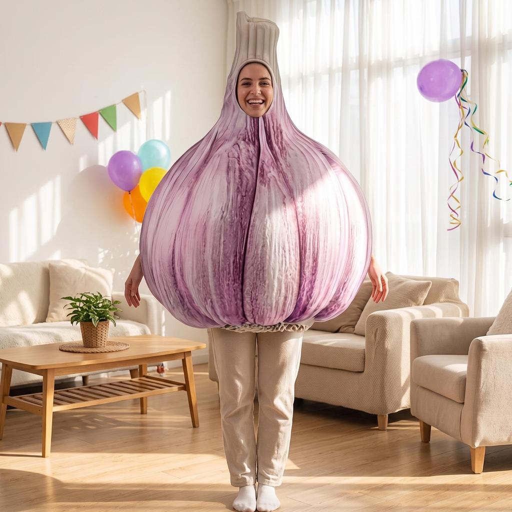 Garlic Costume for All Genders Vegetable Lightweight Halloween