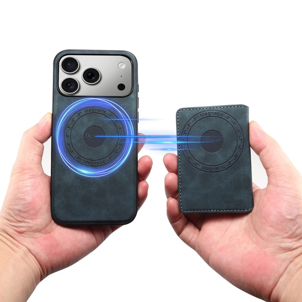 Denior относится к iPhone17Pro магнитное всасывание Apple 16 кожаный чехол вкладыш для карты magsafe отделение 15 чехол для мобильного телефона 14