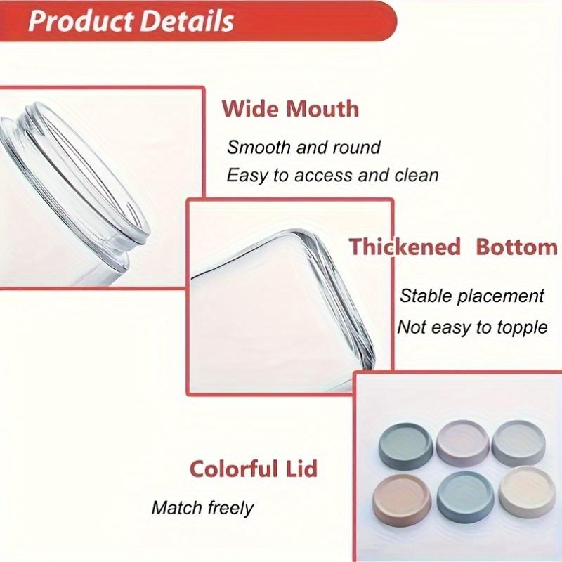 Набор из 6 стеклянных герметичных банок по 10 унций с герметичными откидными крышками, многоцелевые, можно мыть в посудомоечной машине и замораживать, круглые контейнеры для организации кладовой