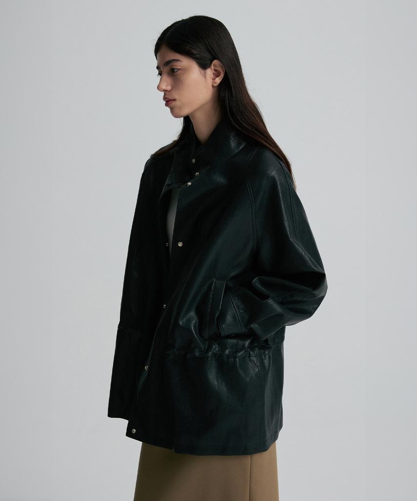 RE RHEE String-Belted Leather Jacket