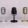 Simulation Retro Microphones Old-fashioned Fake Microphone Model Tripod Stand Night Household Singing Studio Photography Props