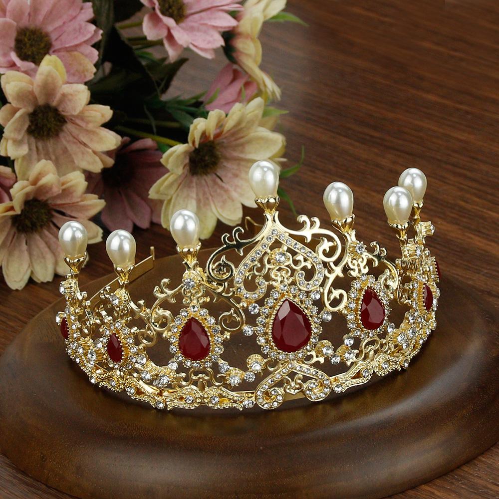 2023 Жемчужный Кристалл Женская Корона Этнические Свадебные Украшения Золотой Цвет Арабская Невеста Бижутерия Подарок