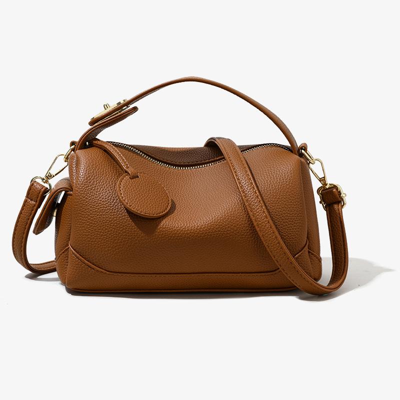Women's Large Capacity Commuting Light Luxury Soft Leather Bag, Niche Pillow Bag, European Style Hand-held Crossbody Women's Bag