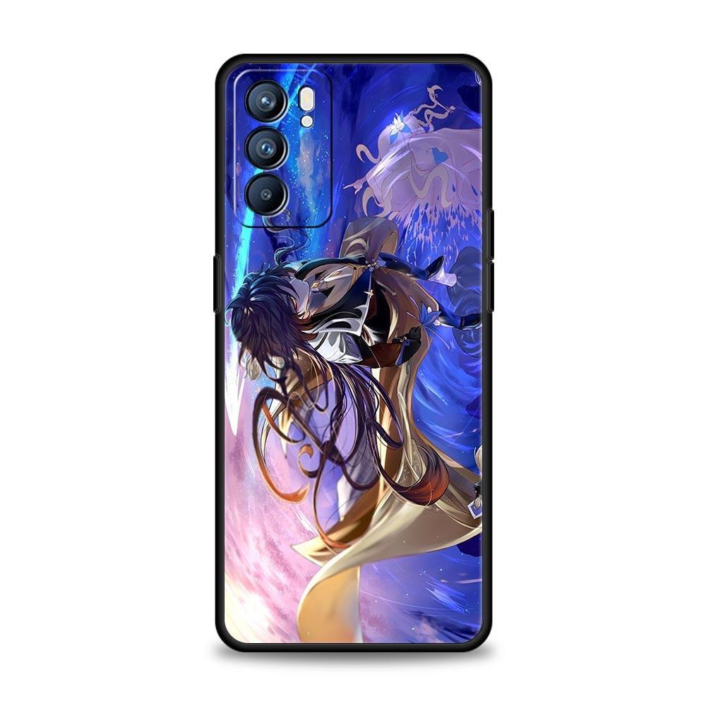 Чехол для телефона Genshin Impact для Oppo Find X5 A54 A53 A52 A9 2020 A15 A95 A16 A76 A74 A12 Reno7 SE Reno6 Pro Plus 5G Мягкий чехол из ТПУ