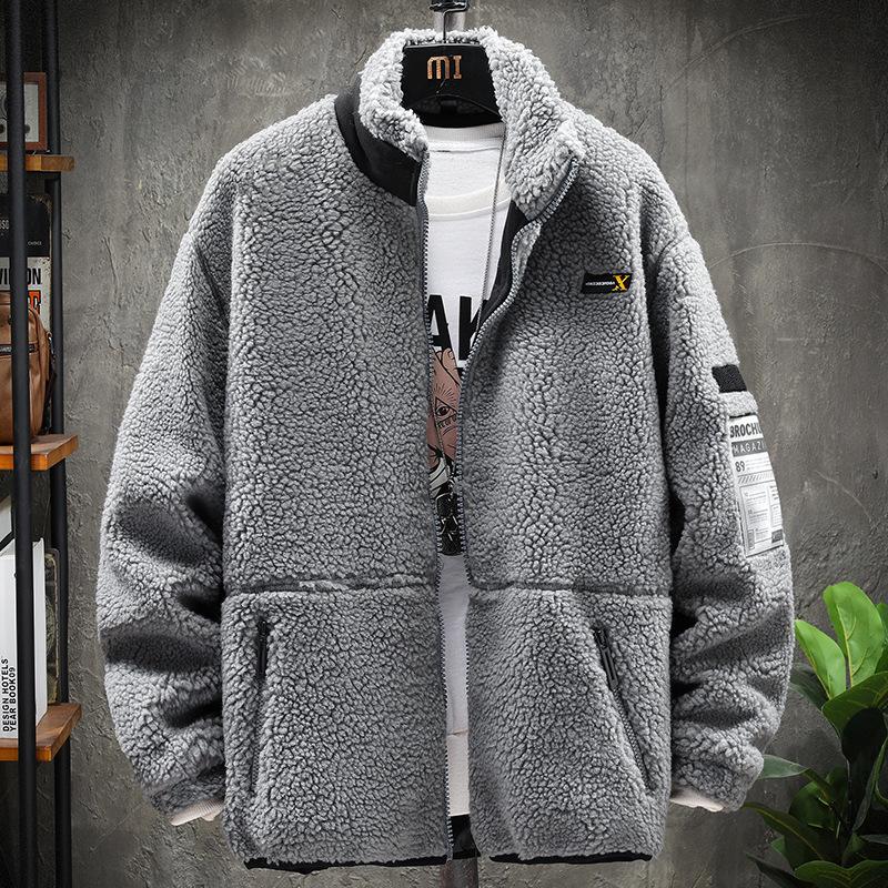 Открытое повседневное теплое хлопковое пальто Мужская бархатная корейская версия Модная зимняя крутая куртка