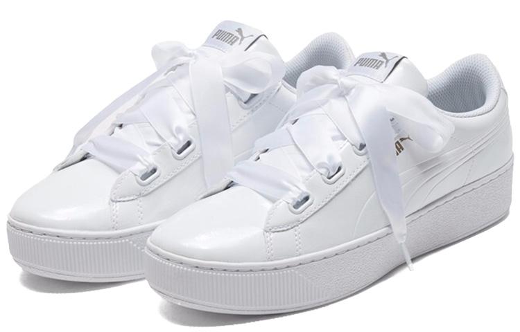 Puma Женские платформенные кроссовки Vikky с лентами Белые 366419-02