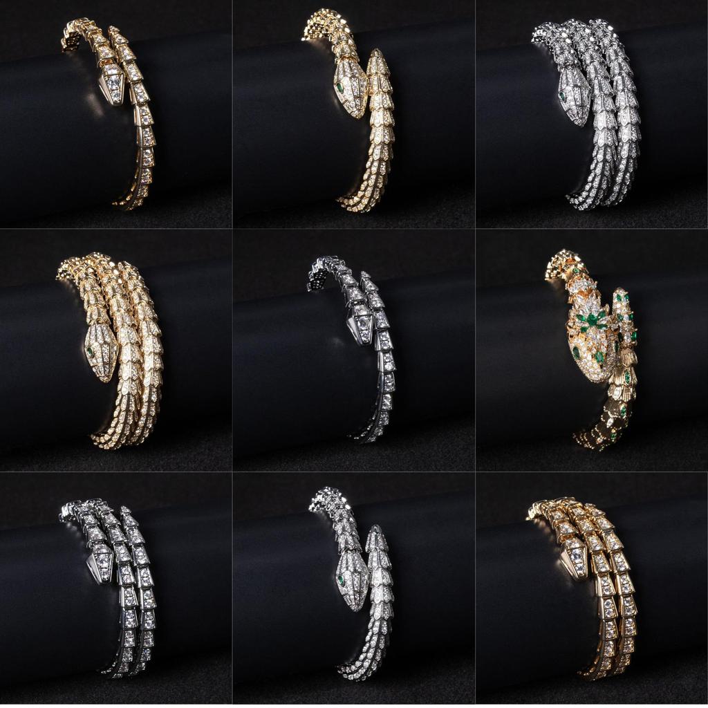 Electroplated Real Gold Spirit Snake Bracelet - Exaggerated Europe & America Style