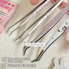 Anti-static Curved Stickers Tweezers Stainless Steel Eyelash Curler  Extensions Grafting