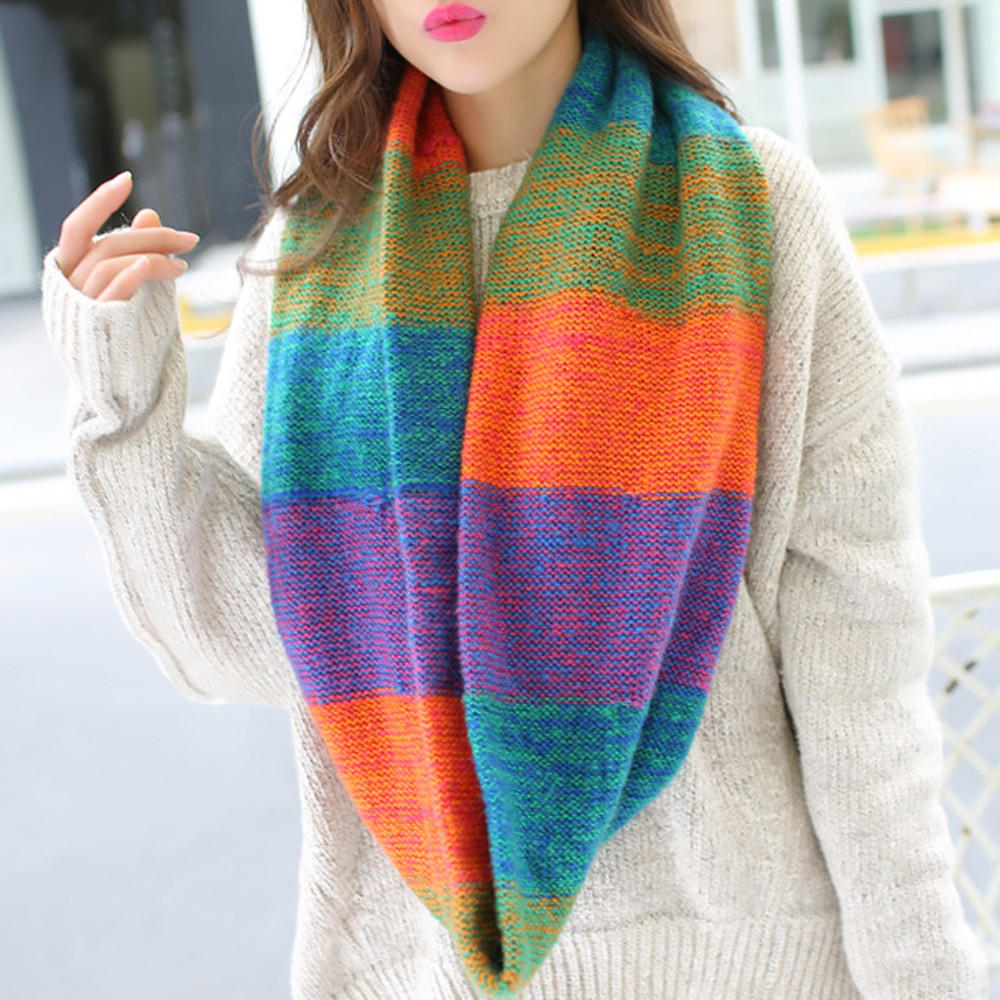 Fashion Women Warm Knit Neck Circle Cowl Snood Multi-purpose Scarf