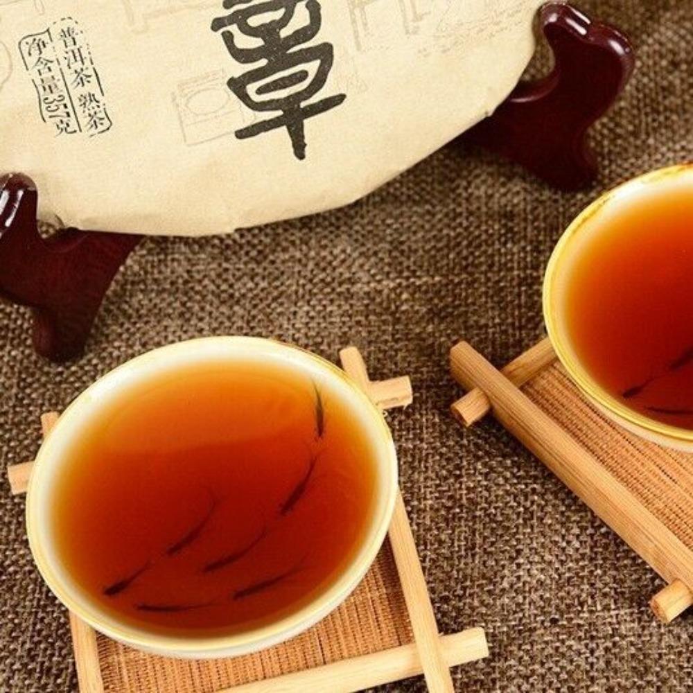 Юньнаньский пуэр Лао Бань Чжан Древнее дерево 357г Лепешка зрелого пуэра