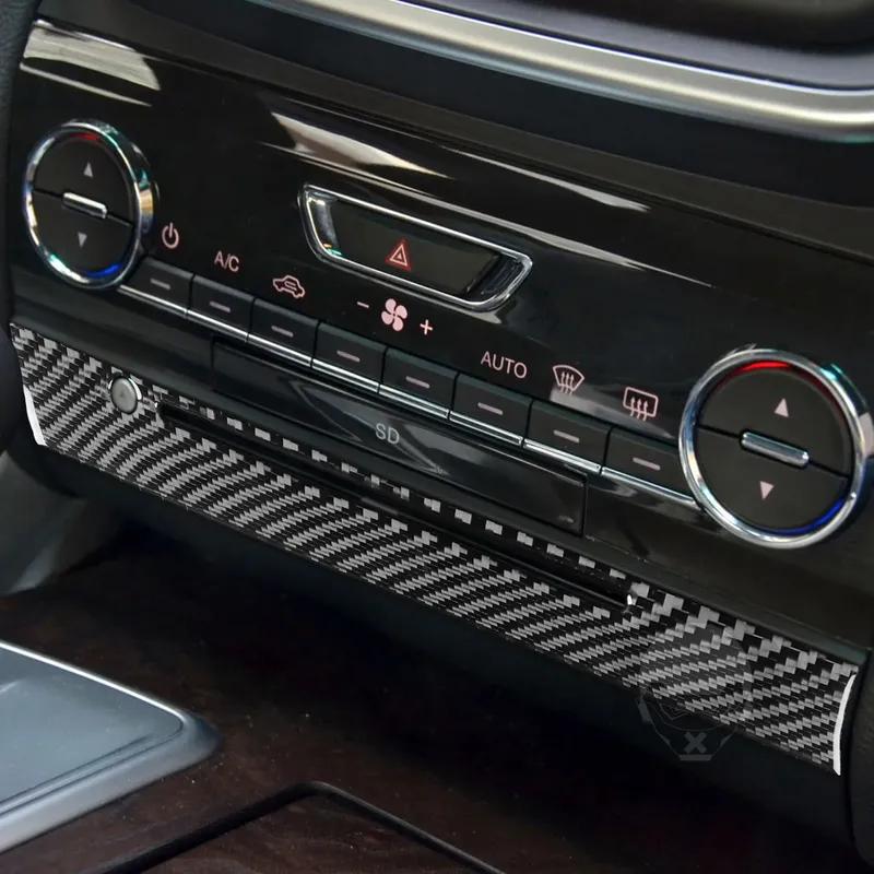 Carbon Fiber Car Accessories Center Console CD Player Panel Decorative Interior Trim Cover Sticker For Maserati Ghibli 2014-2015