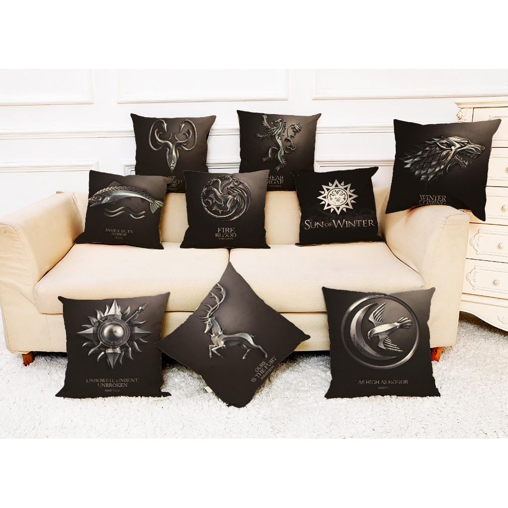 Soft Thick Cotton Linen Game Of Thrones Inspired Cushion Cover For Home And Auto