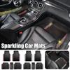 Розовый/Белый Блестящие Стразы Автомобильный Коврик Универсальный Черный Противоскользящий Пылезащитный Протектор Легко Чистить Авто Передний Задний Пол
