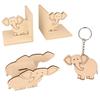 4 Wooden Children's Room Decorations - Elephant