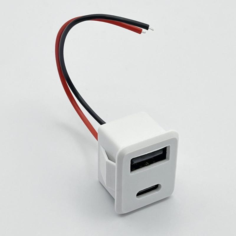 Двухслойная розетка питания USB и Type-C со стабильной передачей тока для нескольких устройств, компактная