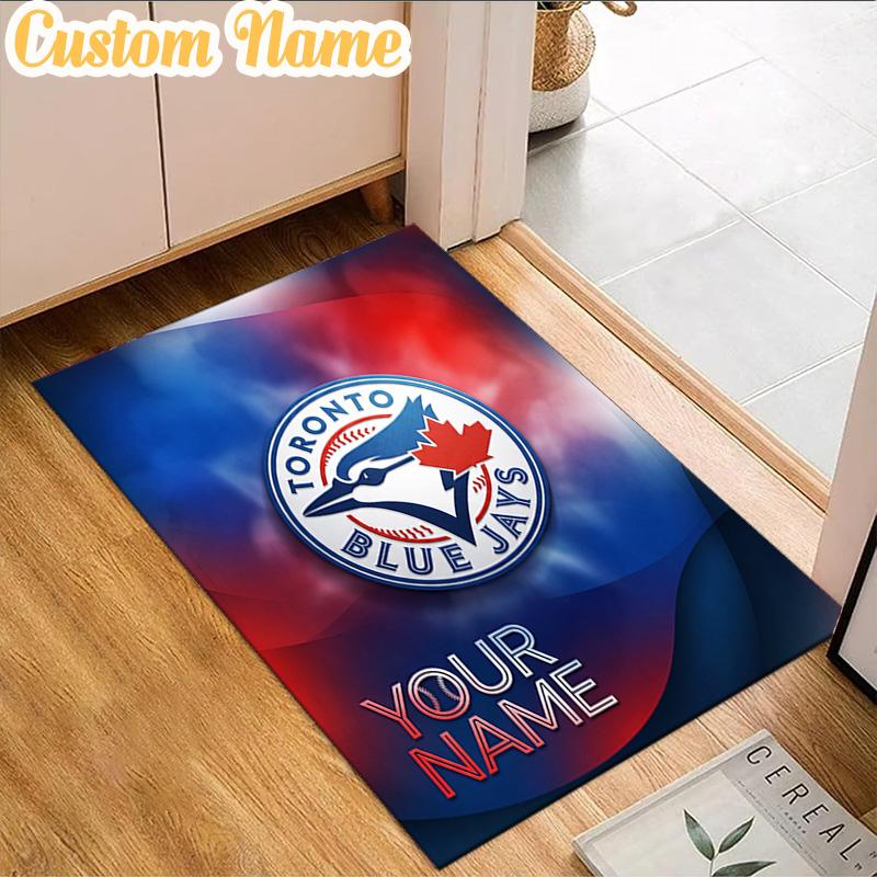 Custom Name Blue Jays Logo Rug, Office Rug, Chair Rug, Carpet for Living Rooms, Doormat Game Rug Home Decor Christmas Gifts