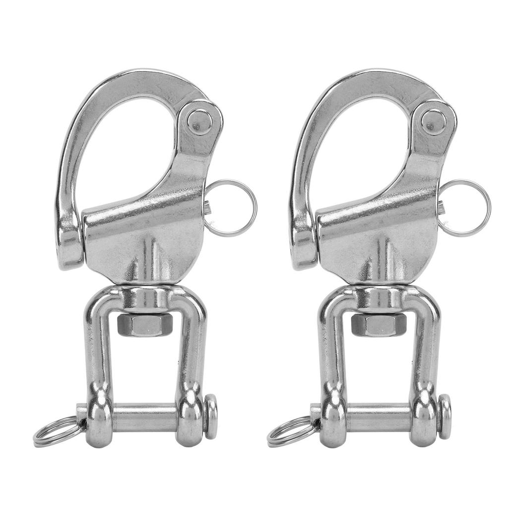 2PCS Eye Swivel Snap Shackle 316 Stainless Steel Swivel Clevis Shackle 5 Inch Quick Release Boat Shackles Sailboat