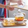 1L/1.8L Large Capacity Glass Teapot High Temperature Resistant Kettle for Steamed Juice Fruit & Iced Tea Home Kitchen Access