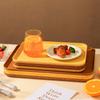 Plastic Tray Canteen Dinner Plate Household Living Room Snack Tea Tray Imitation Wood Grain Rectangular Kindergarten Fruit Plate