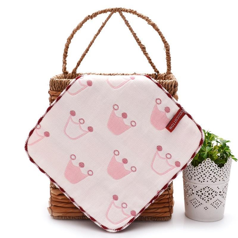 6 Layer Gauze Baby Washcloth 25x25cm Soft Absorbent Jacquard Infant Burp Cloth Thickened Face Towel For Autumn Winter