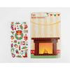 Children's Christmas Card 14x18cm with Fireplace Sticker