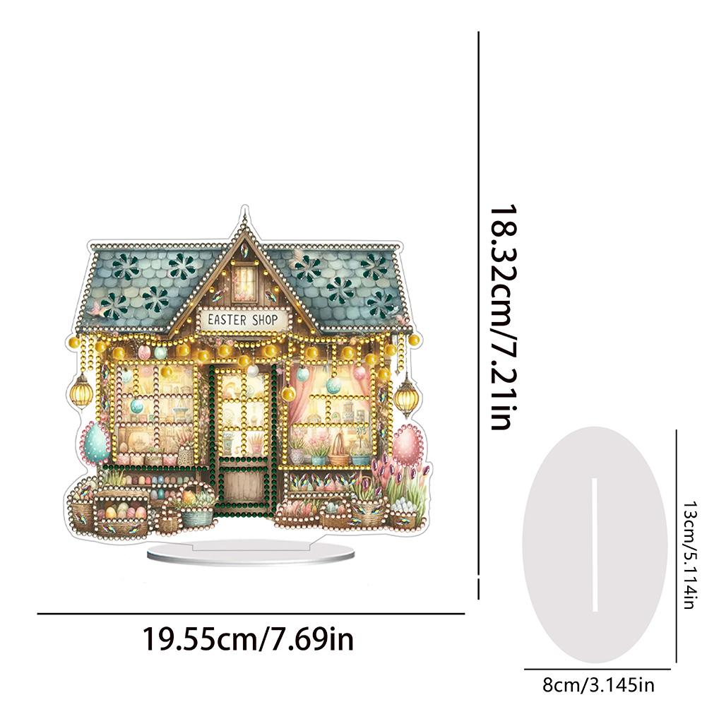 Пасхальный Кролик Яйца Настольное Украшение Алмазная Живопись Наборы Акриловые Специальной Формы 5D DIY Алмазное Искусство Настольный Декор для Новичков