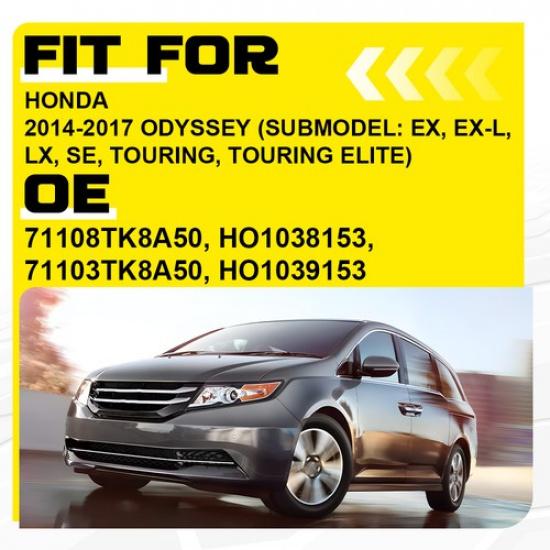 Right/Left Side Fog Light Trim Cover Bezel For 2014-2017 Honda Odyssey HO1039153