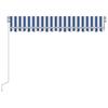 Manual Retractable Awning with LED Lights 300 x 250 cm Blue and White