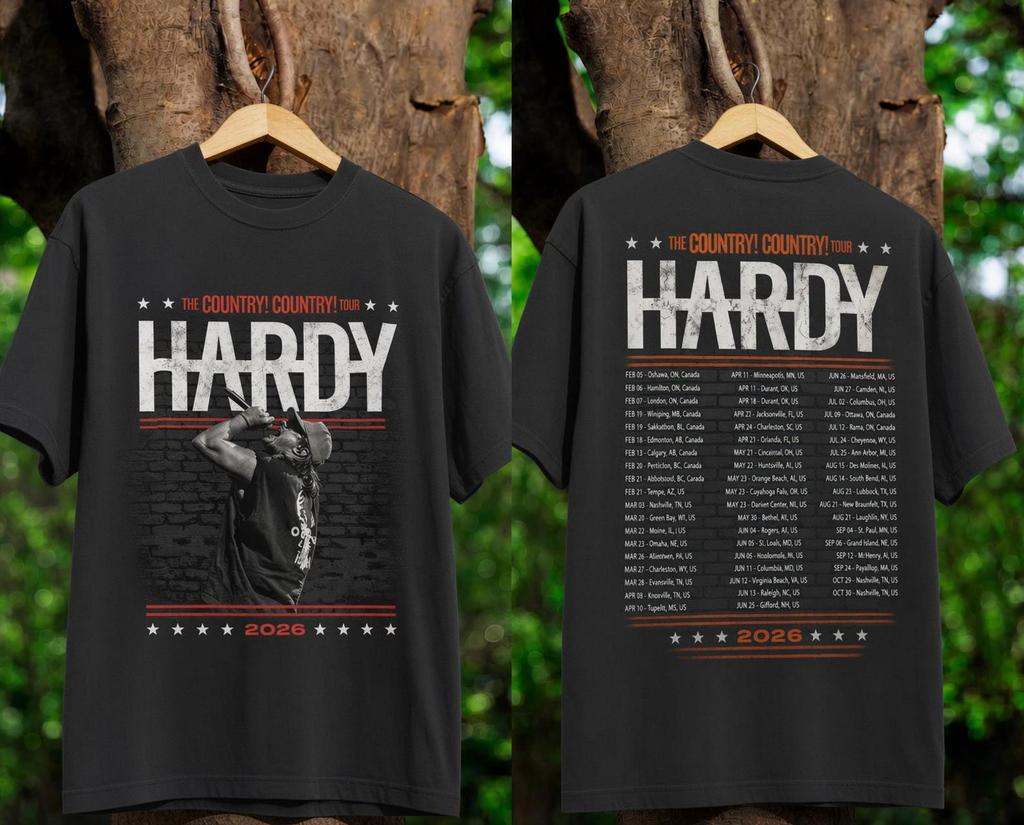 Футболка HARDY Country Tour 2026 – Винтажная футболка с концерта группы
