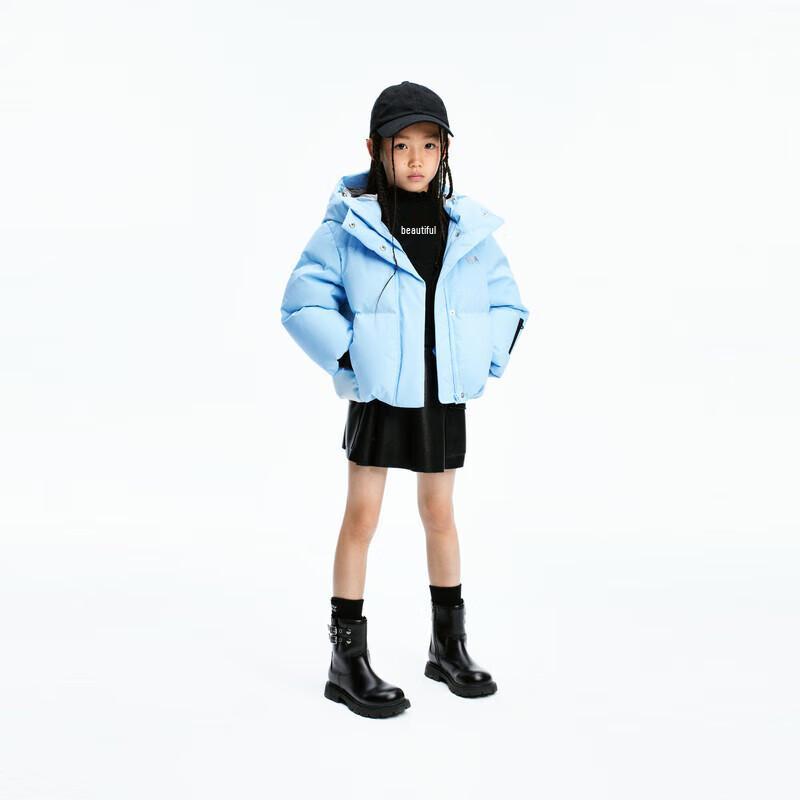 little MO&Co. Girls' Water-Repellent Hooded Down Jacket