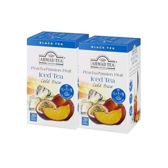 Ahmad Tea Cold Brew Peach Passion Fruit Bags 20 x 2 pack Easy 5 minutes Individually wrapped