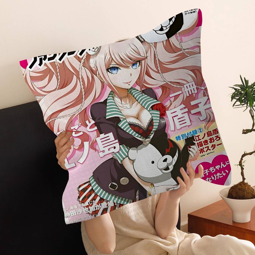 Классическая аниме-подушка Danganronpa Подушка для аниме Подушка для дивана Подушка для изголовья кровати Наволочка Чехол для подушки 45x45 см Модная