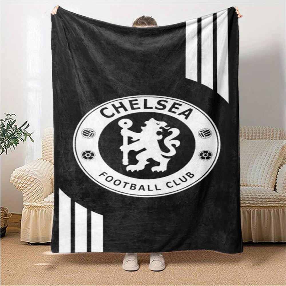 Chelsea Football Club Theme Printed Blanket - Perfect for Couch, Bed, Travel & Outdoor Use | Machine Washable, Cozy & Durable.